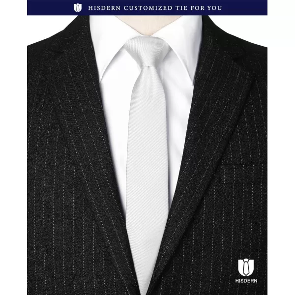 HISDERN Ties for Men 2.17'' Skinny Solid Color Necktie Formal Busines Woven Satin Thin Silk Silm Mens Tie Wedding Party