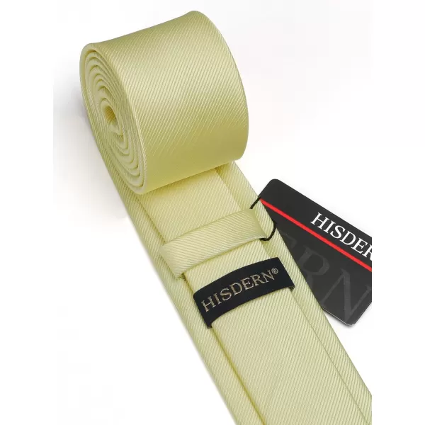 HISDERN Ties for Men 2.17'' Skinny Solid Color Necktie Formal Busines Woven Satin Thin Silk Silm Mens Tie Wedding Party