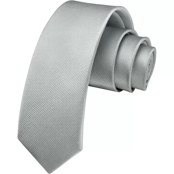 HISDERN Ties for Men 2.17'' Skinny Solid Color Necktie Formal Busines Woven Satin Thin Silk Silm Mens Tie Wedding Party