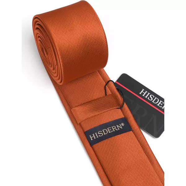 HISDERN Ties for Men 2.17'' Skinny Solid Color Necktie Formal Busines Woven Satin Thin Silk Silm Mens Tie Wedding Party