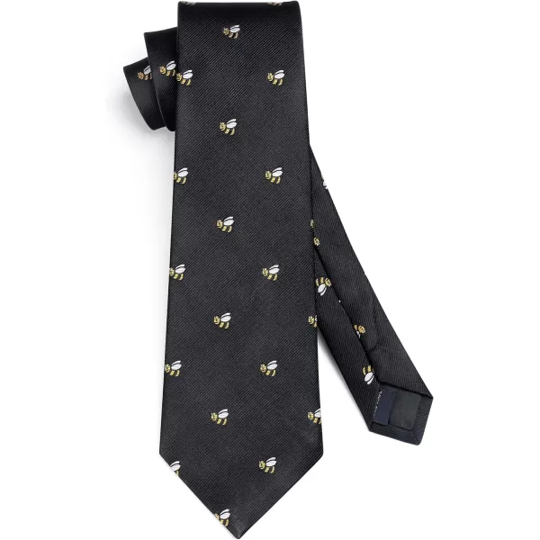 HISDERN Ties for Men Classic Animal Tie and Pocket Square Set Jacquard Woven Silk Neckties Handkerchief Wedding Party