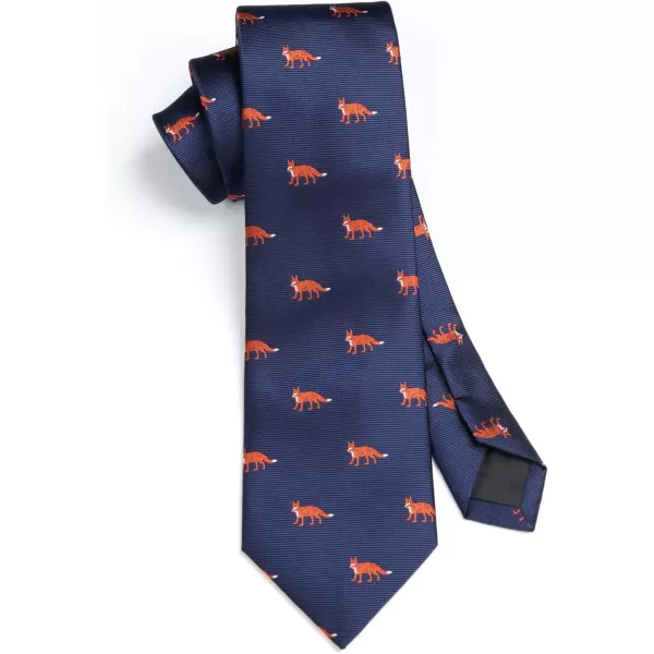 HISDERN Ties for Men Classic Animal Tie and Pocket Square Set Jacquard Woven Silk Neckties Handkerchief Wedding Party