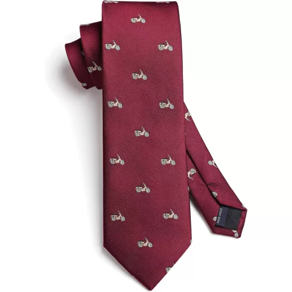 HISDERN Ties for Men Classic Animal Tie and Pocket Square Set Jacquard Woven Silk Neckties Handkerchief Wedding Party