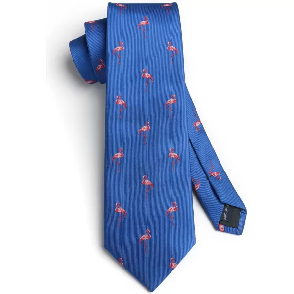 HISDERN Ties for Men Classic Animal Tie and Pocket Square Set Jacquard Woven Silk Neckties Handkerchief Wedding Party