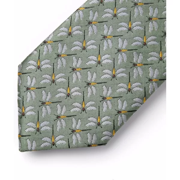 HISDERN Ties for Men Classic Animal Tie and Pocket Square Set Jacquard Woven Silk Neckties Handkerchief Wedding Party