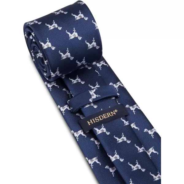 HISDERN Ties for Men Classic Animal Tie and Pocket Square Set Jacquard Woven Silk Neckties Handkerchief Wedding Party