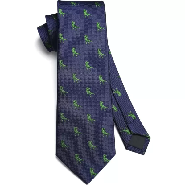 HISDERN Ties for Men Classic Animal Tie and Pocket Square Set Jacquard Woven Silk Neckties Handkerchief Wedding Party