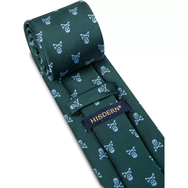 HISDERN Ties for Men Classic Animal Tie and Pocket Square Set Jacquard Woven Silk Neckties Handkerchief Wedding Party