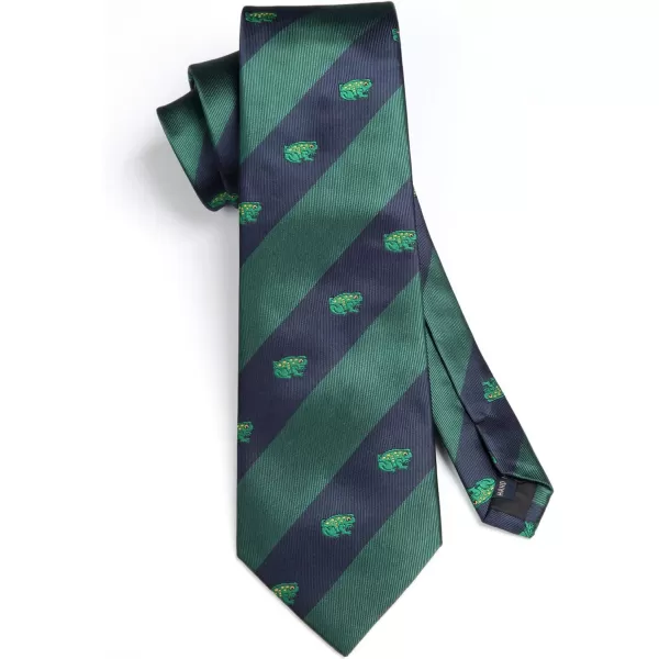 HISDERN Ties for Men Classic Animal Tie and Pocket Square Set Jacquard Woven Silk Neckties Handkerchief Wedding Party
