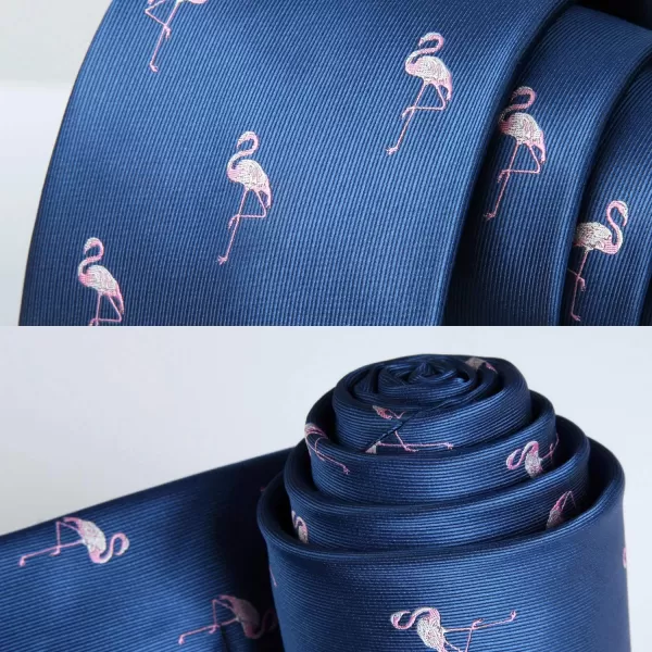 HISDERN Ties for Men Classic Animal Tie and Pocket Square Set Jacquard Woven Silk Neckties Handkerchief Wedding Party