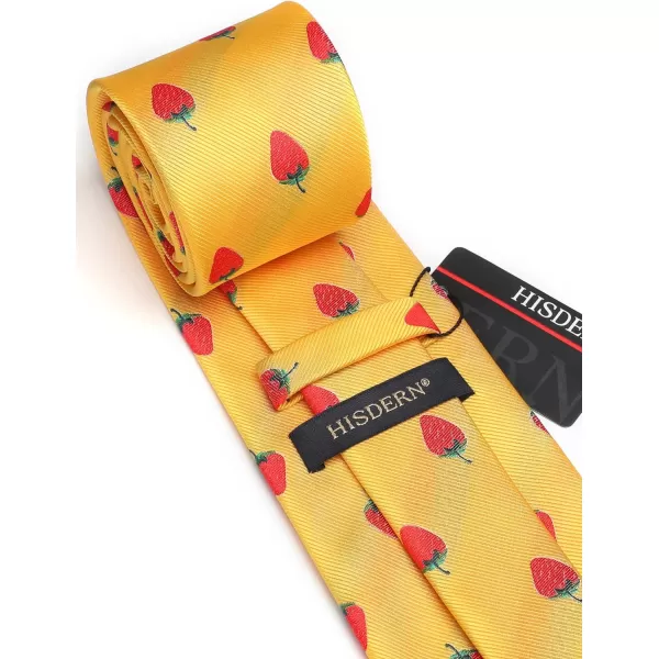 HISDERN Ties for Men Classic Animal Tie and Pocket Square Set Jacquard Woven Silk Neckties Handkerchief Wedding Party