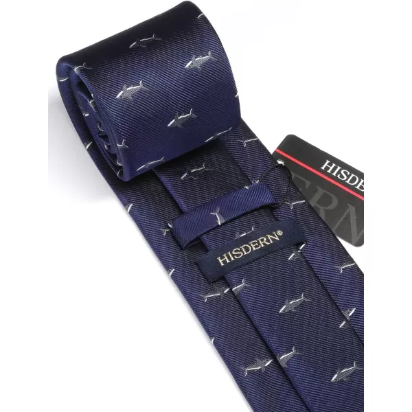 HISDERN Ties for Men Classic Animal Tie and Pocket Square Set Jacquard Woven Silk Neckties Handkerchief Wedding Party