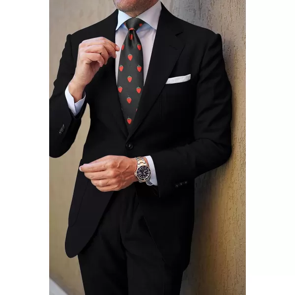 HISDERN Ties for Men Classic Animal Tie and Pocket Square Set Jacquard Woven Silk Neckties Handkerchief Wedding Party