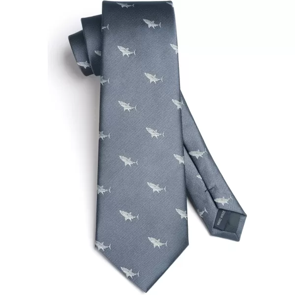 HISDERN Ties for Men Classic Animal Tie and Pocket Square Set Jacquard Woven Silk Neckties Handkerchief Wedding Party