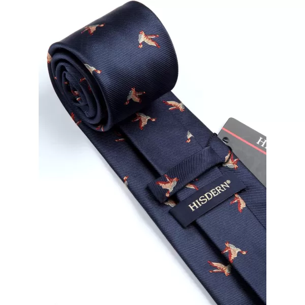 HISDERN Ties for Men Classic Animal Tie and Pocket Square Set Jacquard Woven Silk Neckties Handkerchief Wedding Party