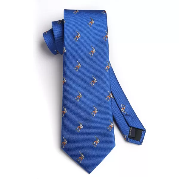 HISDERN Ties for Men Classic Animal Tie and Pocket Square Set Jacquard Woven Silk Neckties Handkerchief Wedding Party