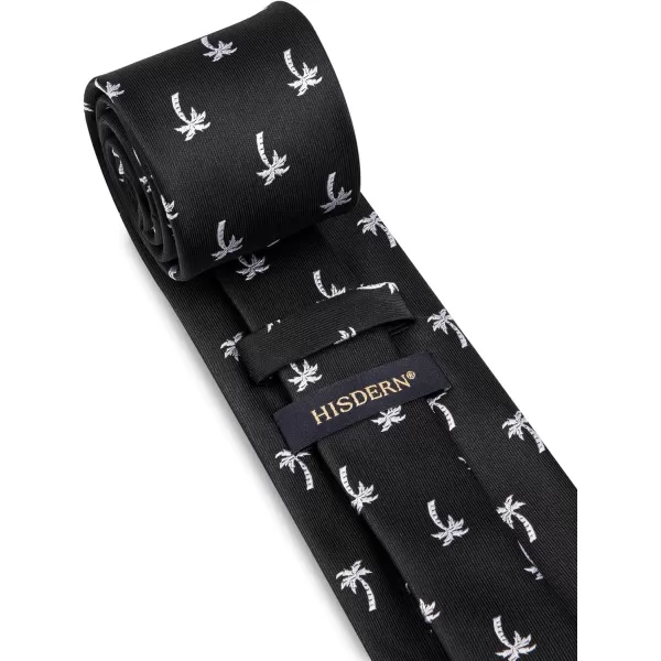 HISDERN Ties for Men Classic Animal Tie and Pocket Square Set Jacquard Woven Silk Neckties Handkerchief Wedding Party