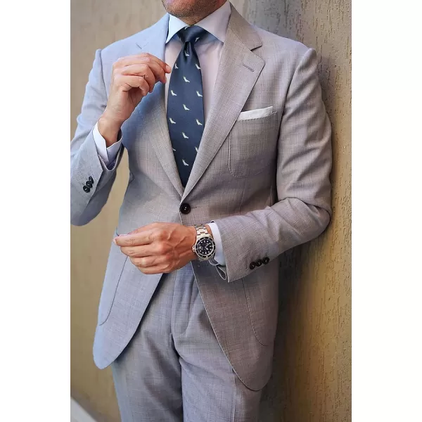 HISDERN Ties for Men Classic Animal Tie and Pocket Square Set Jacquard Woven Silk Neckties Handkerchief Wedding Party
