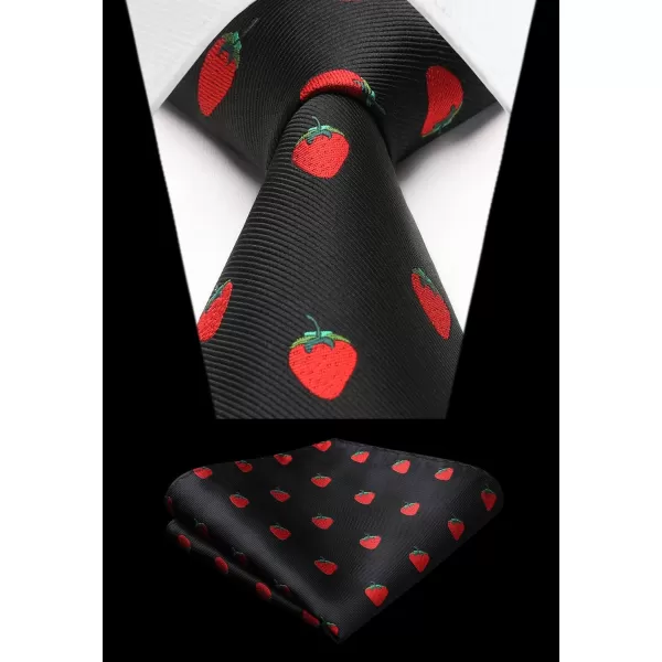 HISDERN Ties for Men Classic Animal Tie and Pocket Square Set Jacquard Woven Silk Neckties Handkerchief Wedding Party