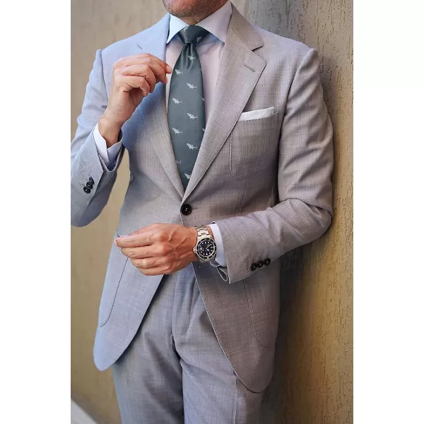 HISDERN Ties for Men Classic Animal Tie and Pocket Square Set Jacquard Woven Silk Neckties Handkerchief Wedding Party