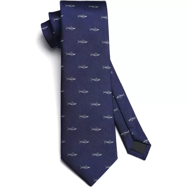 HISDERN Ties for Men Classic Animal Tie and Pocket Square Set Jacquard Woven Silk Neckties Handkerchief Wedding Party