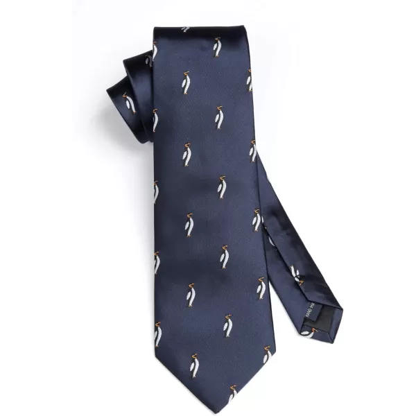 HISDERN Ties for Men Classic Animal Tie and Pocket Square Set Jacquard Woven Silk Neckties Handkerchief Wedding Party