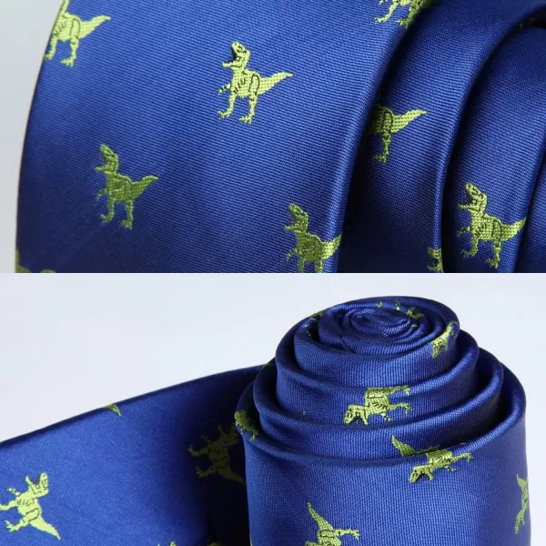 HISDERN Ties for Men Classic Animal Tie and Pocket Square Set Jacquard Woven Silk Neckties Handkerchief Wedding Party