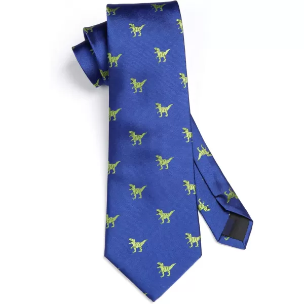 HISDERN Ties for Men Classic Animal Tie and Pocket Square Set Jacquard Woven Silk Neckties Handkerchief Wedding Party