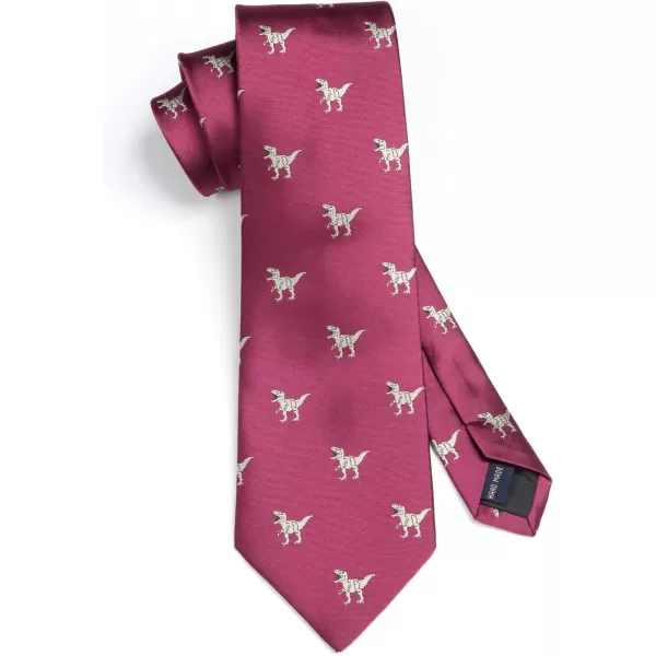 HISDERN Ties for Men Classic Animal Tie and Pocket Square Set Jacquard Woven Silk Neckties Handkerchief Wedding Party