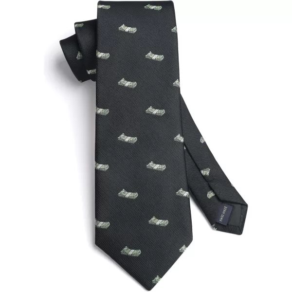 HISDERN Ties for Men Classic Animal Tie and Pocket Square Set Jacquard Woven Silk Neckties Handkerchief Wedding Party