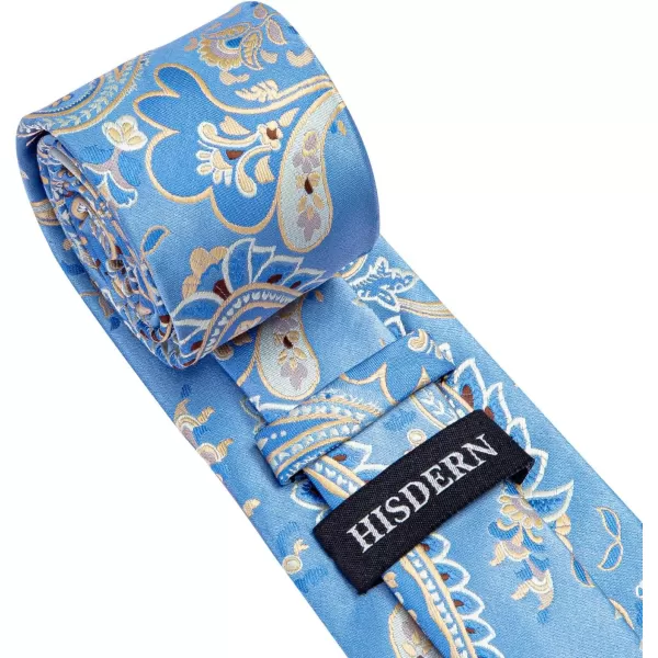 HISDERN Ties for Men Paisley Floral Tie Handkerchief Classic Woven Business Formal Necktie and Pocket Square Set Wedding