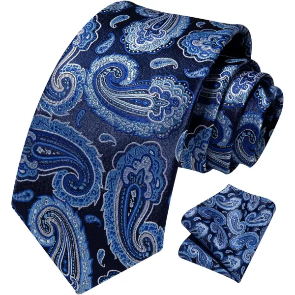 HISDERN Ties for Men Paisley Floral Tie Handkerchief Classic Woven Business Formal Necktie and Pocket Square Set Wedding