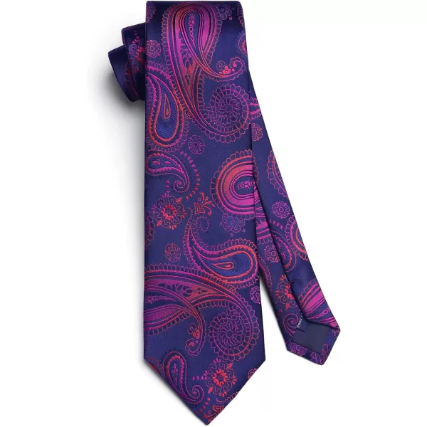 HISDERN Ties for Men Paisley Floral Tie Handkerchief Classic Woven Business Formal Necktie and Pocket Square Set Wedding