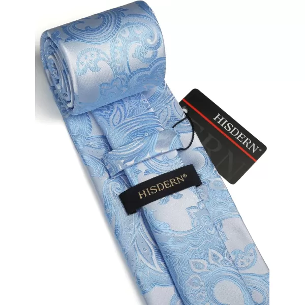 HISDERN Ties for Men Paisley Floral Tie Handkerchief Classic Woven Business Formal Necktie and Pocket Square Set Wedding