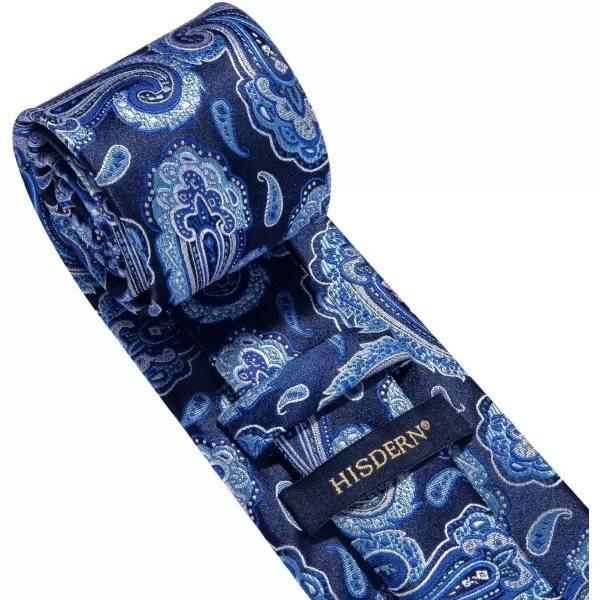 HISDERN Ties for Men Paisley Floral Tie Handkerchief Classic Woven Business Formal Necktie and Pocket Square Set Wedding