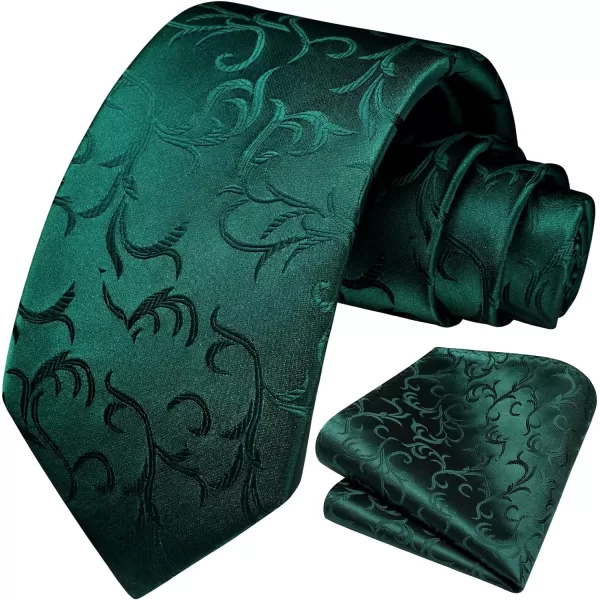 HISDERN Ties for Men Paisley Floral Tie Handkerchief Classic Woven Business Formal Necktie and Pocket Square Set Wedding