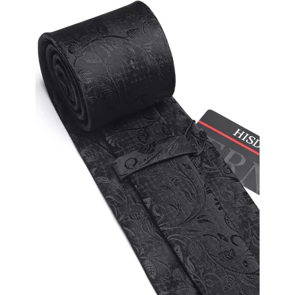 HISDERN Ties for Men Paisley Floral Tie Handkerchief Classic Woven Business Formal Necktie and Pocket Square Set Wedding