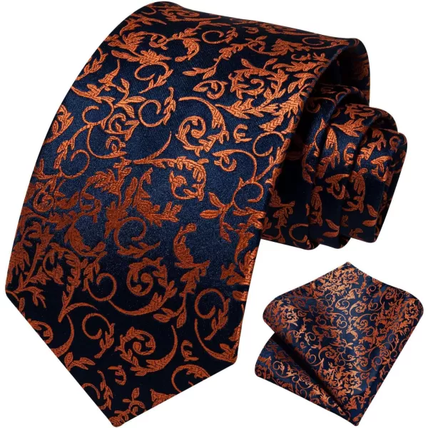 HISDERN Ties for Men Paisley Floral Tie Handkerchief Classic Woven Business Formal Necktie and Pocket Square Set Wedding