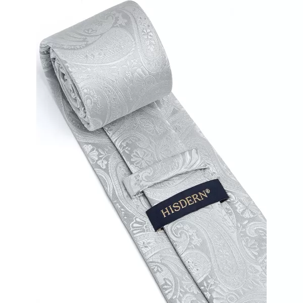 HISDERN Ties for Men Paisley Floral Tie Handkerchief Classic Woven Business Formal Necktie and Pocket Square Set Wedding