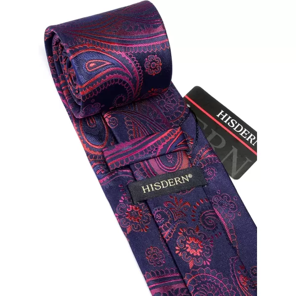HISDERN Ties for Men Paisley Floral Tie Handkerchief Classic Woven Business Formal Necktie and Pocket Square Set Wedding