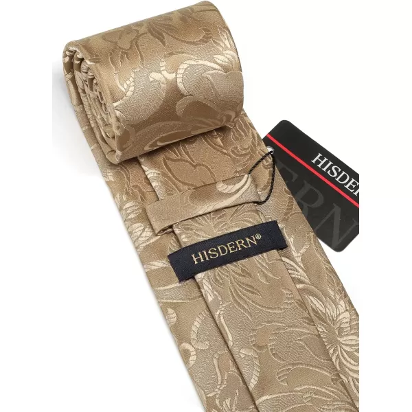 HISDERN Ties for Men Paisley Floral Tie Handkerchief Classic Woven Business Formal Necktie and Pocket Square Set Wedding