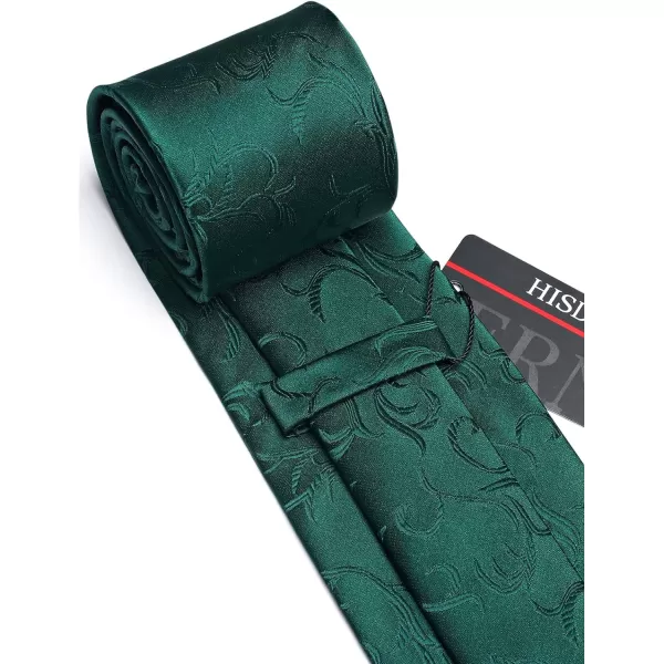 HISDERN Ties for Men Paisley Floral Tie Handkerchief Classic Woven Business Formal Necktie and Pocket Square Set Wedding