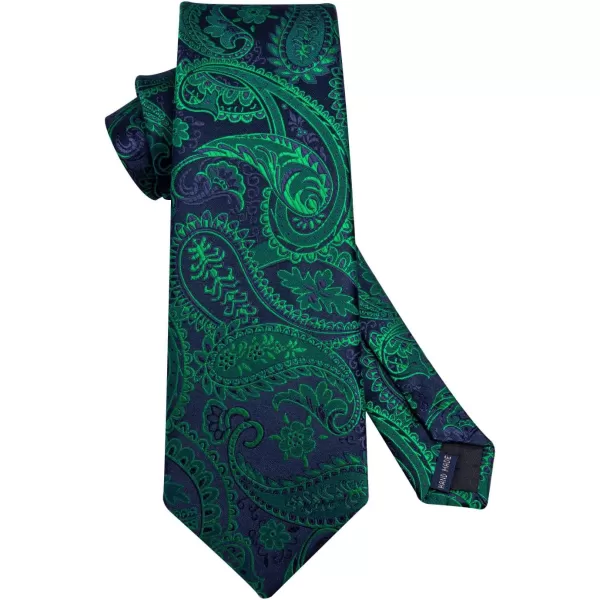 HISDERN Ties for Men Paisley Floral Tie Handkerchief Classic Woven Business Formal Necktie and Pocket Square Set Wedding