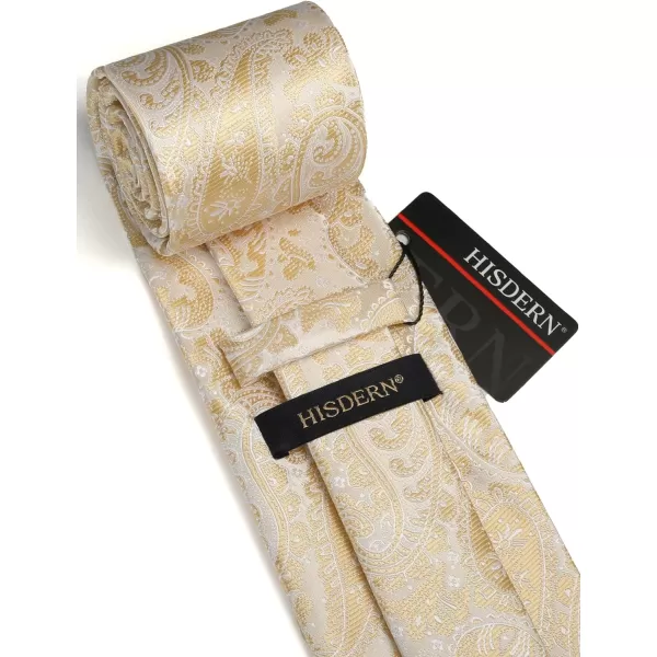 HISDERN Ties for Men Paisley Floral Tie Handkerchief Classic Woven Business Formal Necktie and Pocket Square Set Wedding