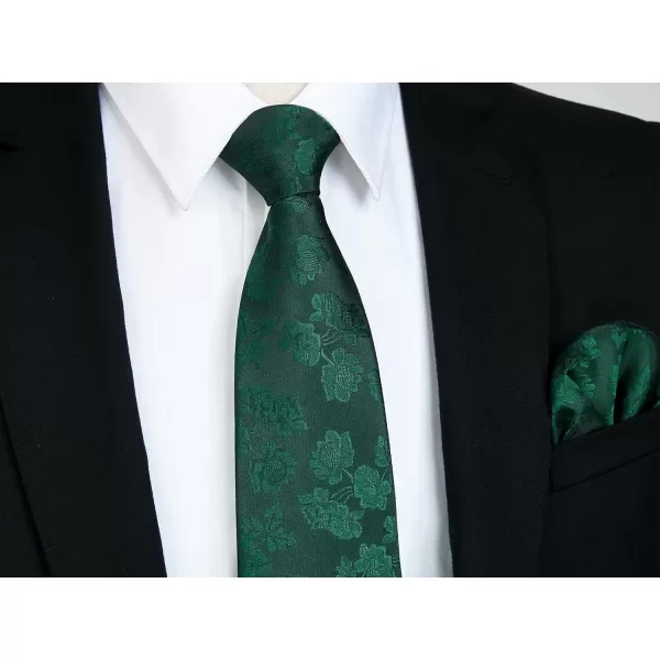 HISDERN Ties for Men Paisley Floral Tie Handkerchief Classic Woven Business Formal Necktie and Pocket Square Set Wedding
