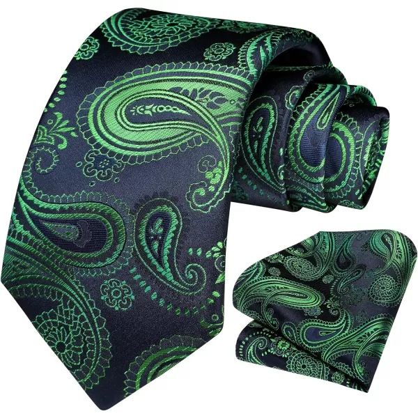 HISDERN Ties for Men Paisley Floral Tie Handkerchief Classic Woven Business Formal Necktie and Pocket Square Set Wedding