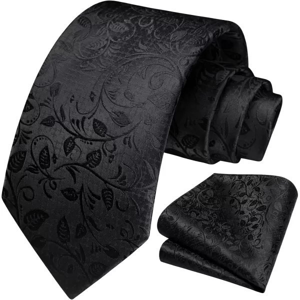 HISDERN Ties for Men Paisley Floral Tie Handkerchief Classic Woven Business Formal Necktie and Pocket Square Set Wedding