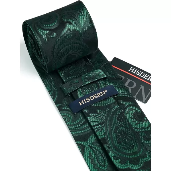 HISDERN Ties for Men Paisley Floral Tie Handkerchief Classic Woven Business Formal Necktie and Pocket Square Set Wedding