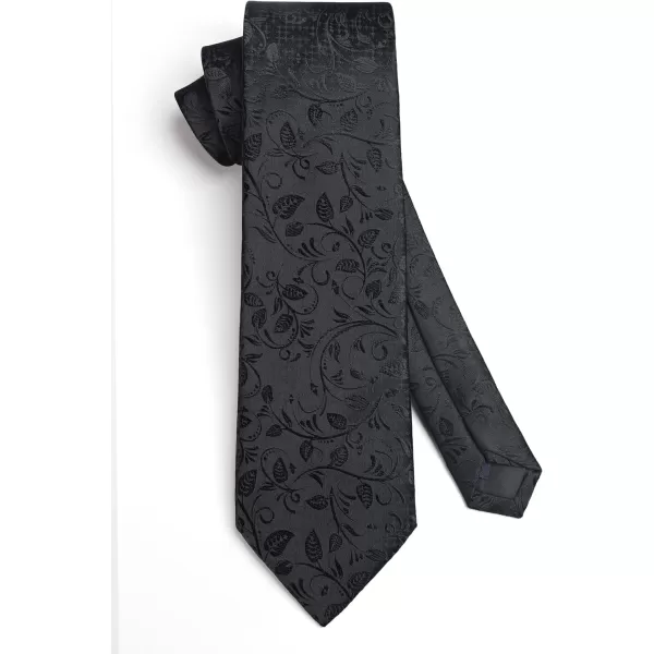 HISDERN Ties for Men Paisley Floral Tie Handkerchief Classic Woven Business Formal Necktie and Pocket Square Set Wedding