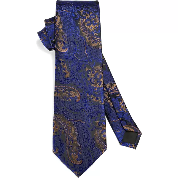HISDERN Ties for Men Paisley Floral Tie Handkerchief Classic Woven Business Formal Necktie and Pocket Square Set Wedding